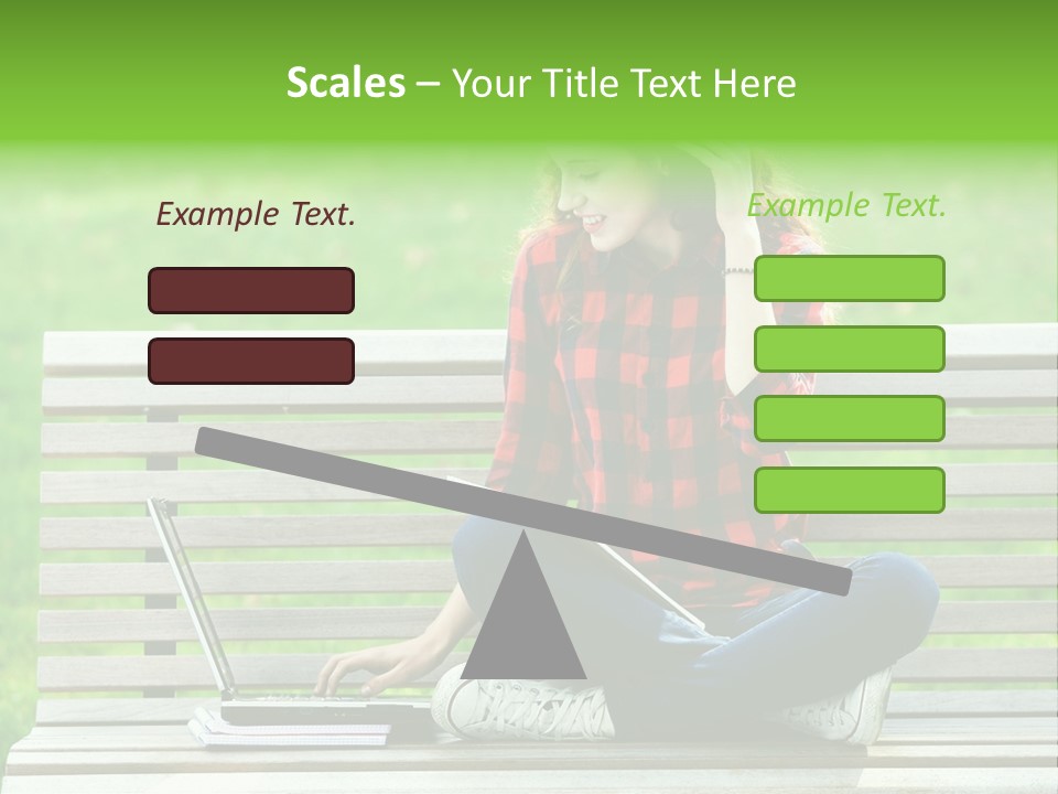 Caucasian Bench Casual PowerPoint Template
