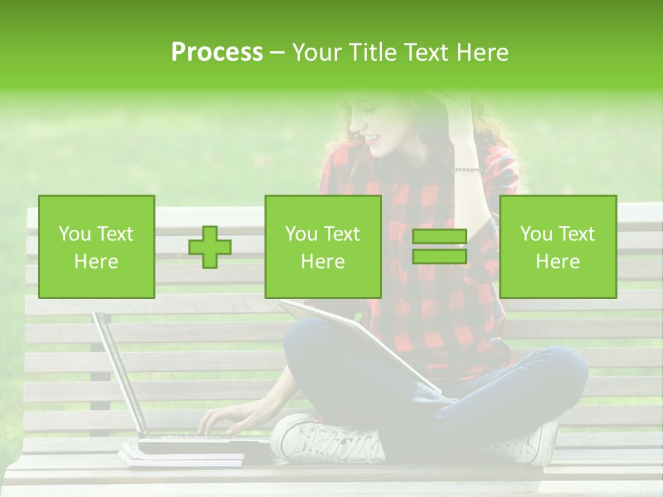 Caucasian Bench Casual PowerPoint Template