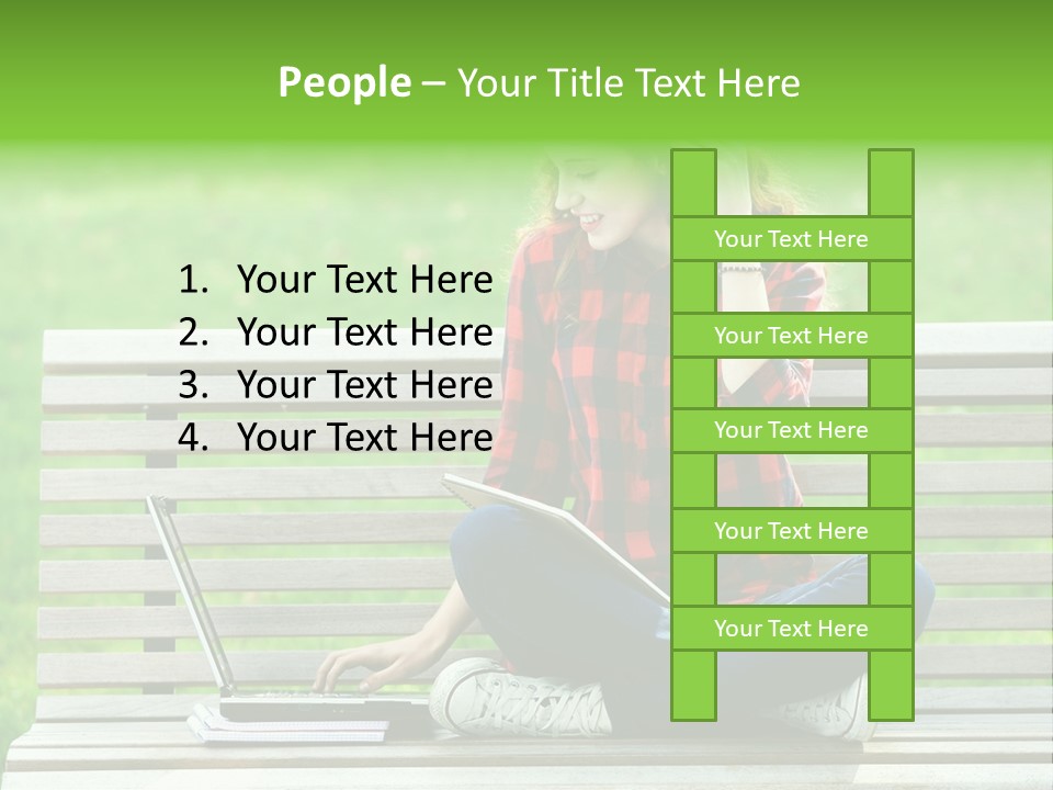 Caucasian Bench Casual PowerPoint Template