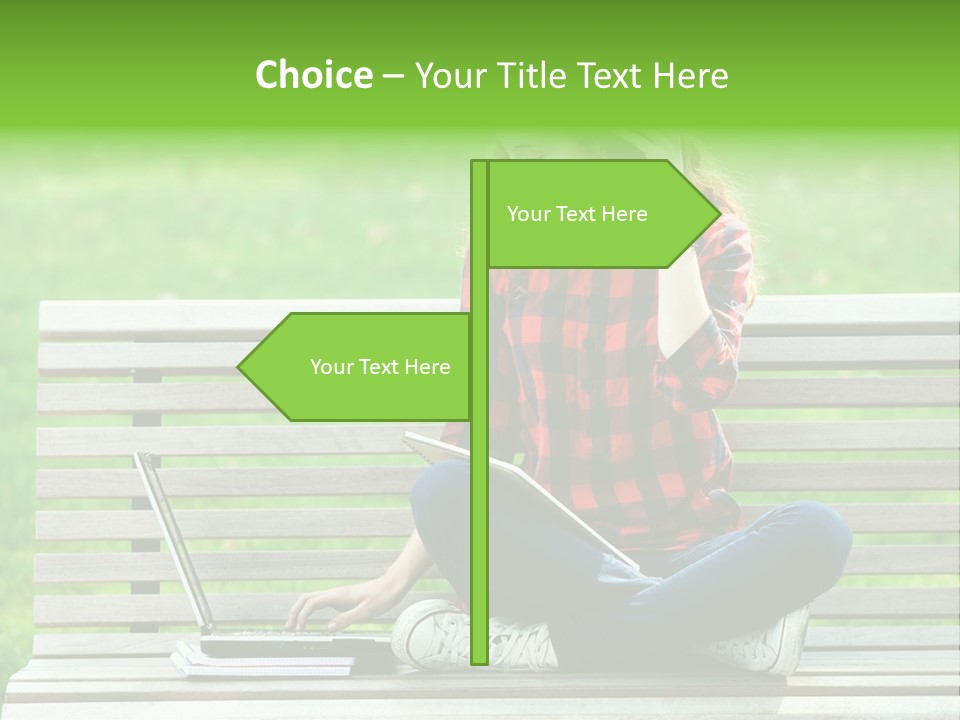 Caucasian Bench Casual PowerPoint Template