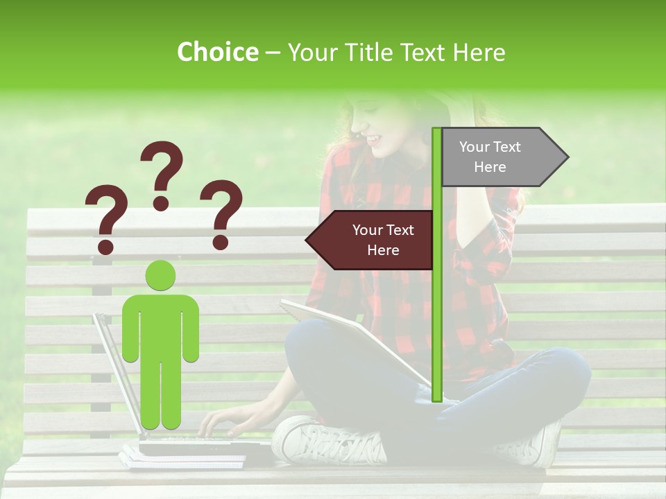 Caucasian Bench Casual PowerPoint Template