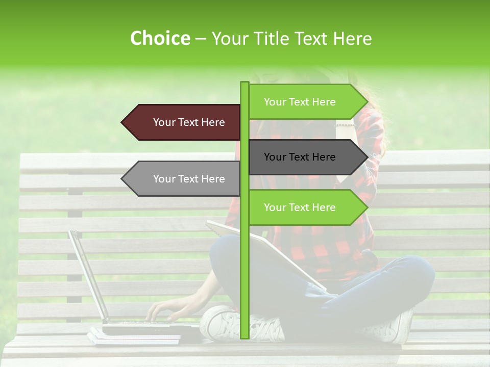 Caucasian Bench Casual PowerPoint Template