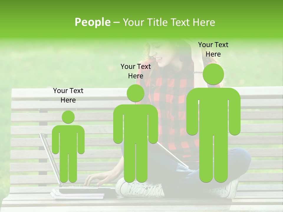 Caucasian Bench Casual PowerPoint Template