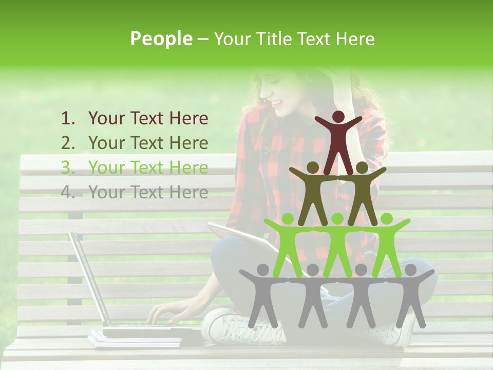 Caucasian Bench Casual PowerPoint Template