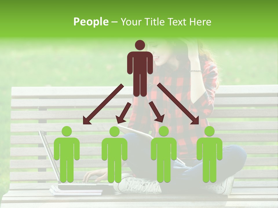 Caucasian Bench Casual PowerPoint Template