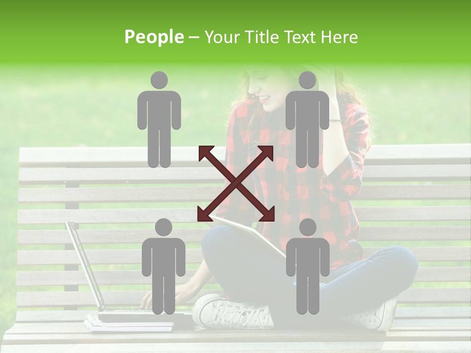 Caucasian Bench Casual PowerPoint Template