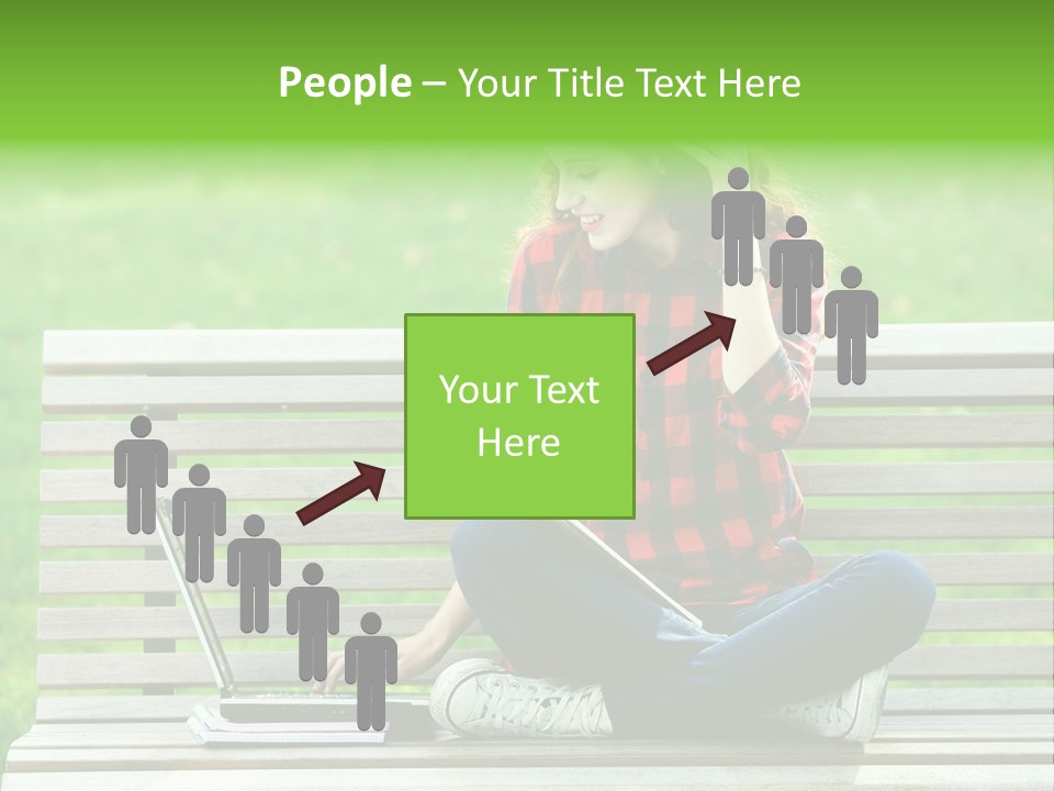 Caucasian Bench Casual PowerPoint Template