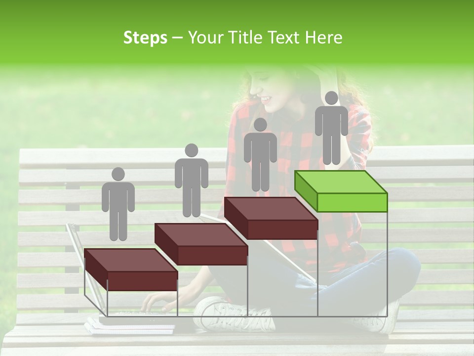 Caucasian Bench Casual PowerPoint Template