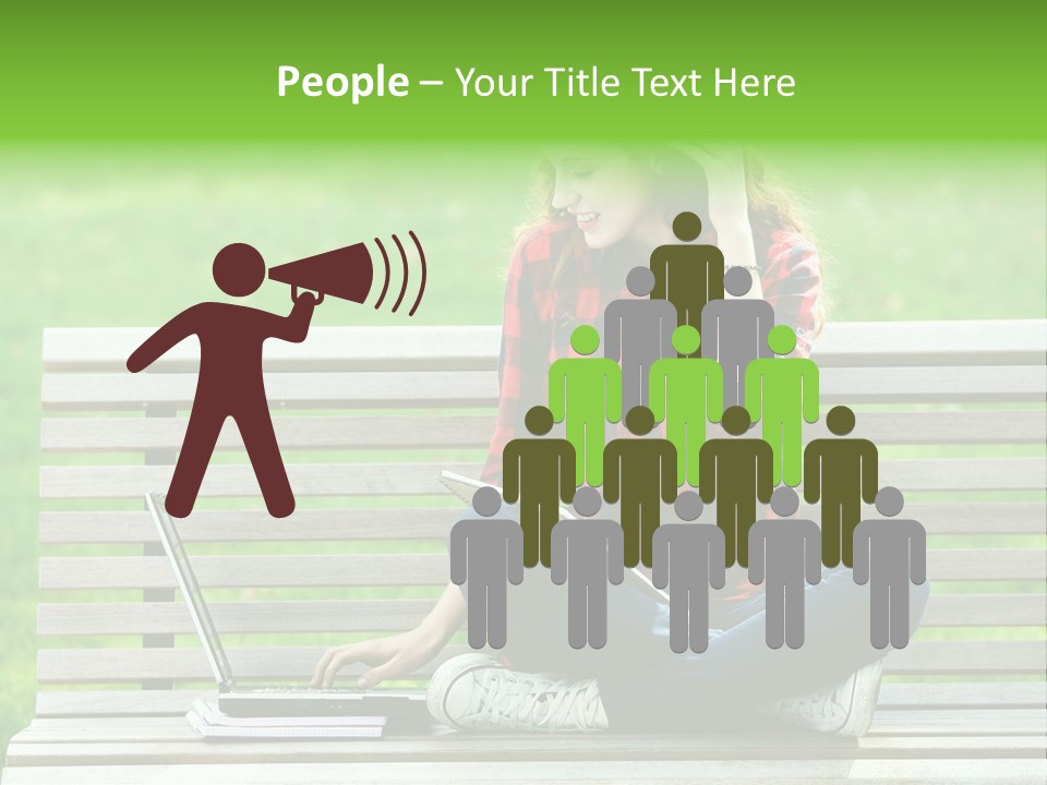 Caucasian Bench Casual PowerPoint Template