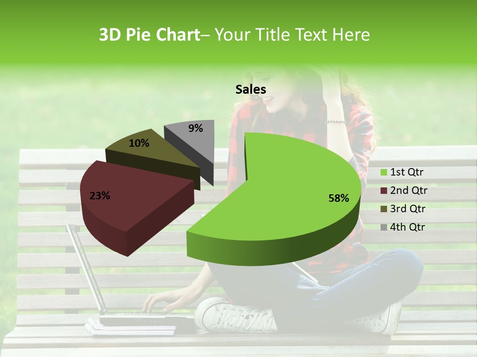 Caucasian Bench Casual PowerPoint Template