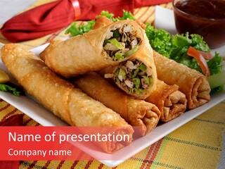 Napkin Teatime Roll PowerPoint Template