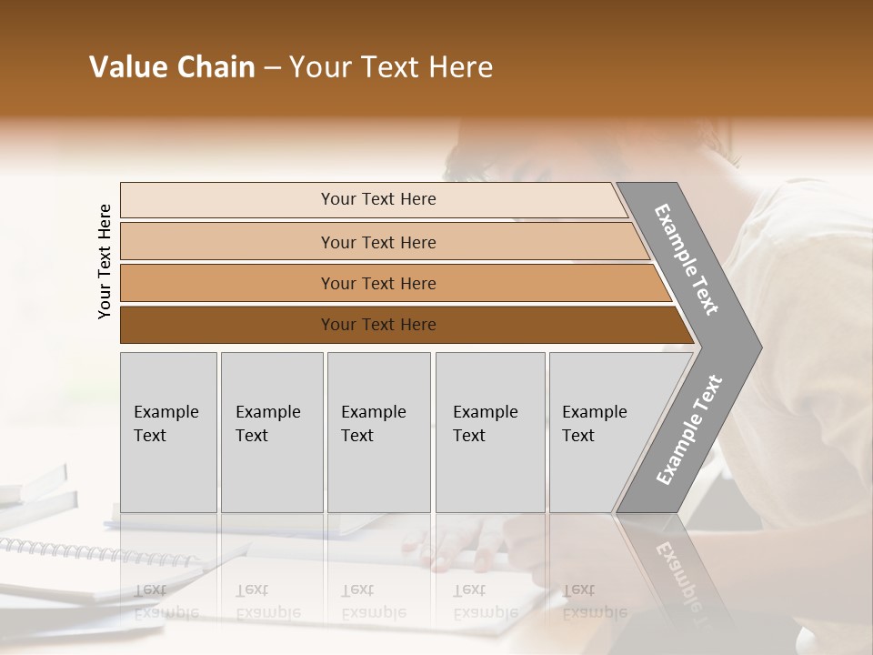 A Man Sitting At A Desk Writing On A Piece Of Paper PowerPoint Template