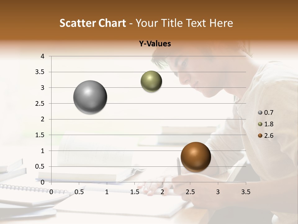 A Man Sitting At A Desk Writing On A Piece Of Paper PowerPoint Template