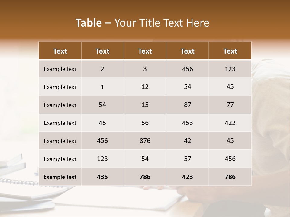 A Man Sitting At A Desk Writing On A Piece Of Paper PowerPoint Template