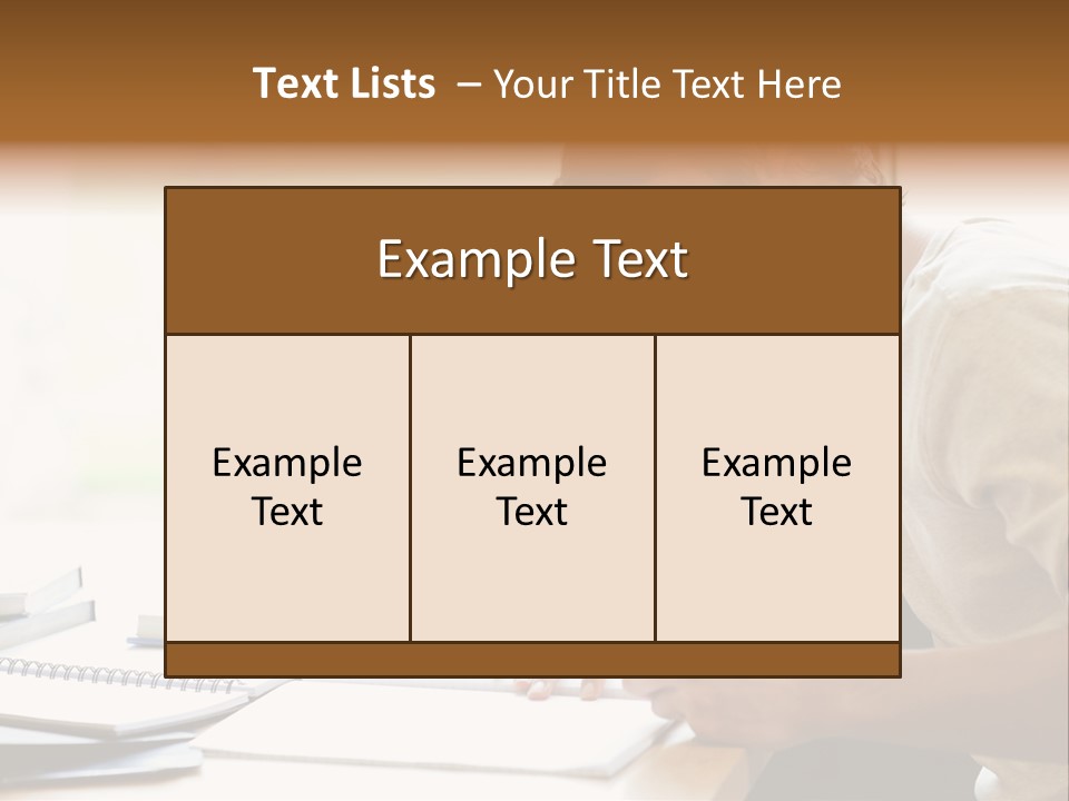 A Man Sitting At A Desk Writing On A Piece Of Paper PowerPoint Template