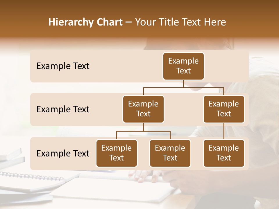 A Man Sitting At A Desk Writing On A Piece Of Paper PowerPoint Template