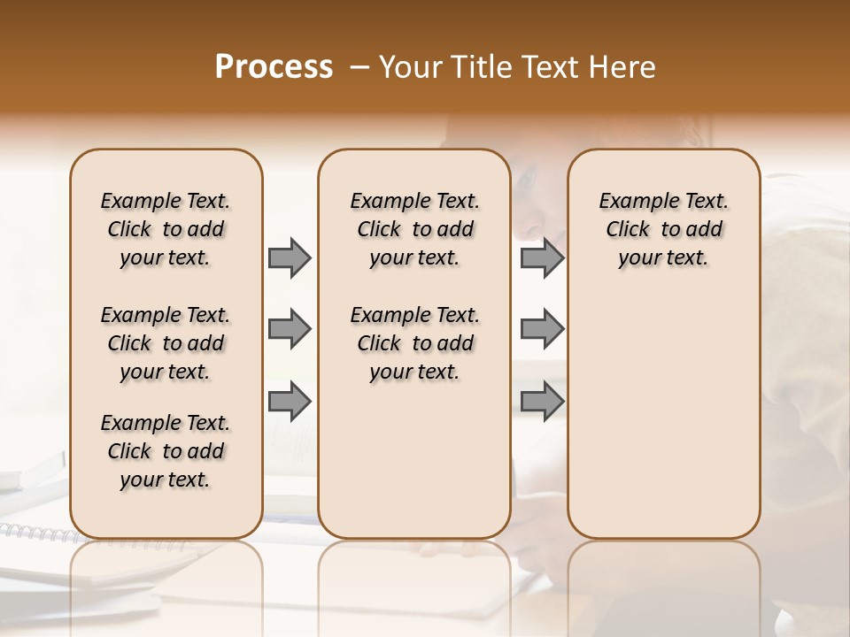 A Man Sitting At A Desk Writing On A Piece Of Paper PowerPoint Template