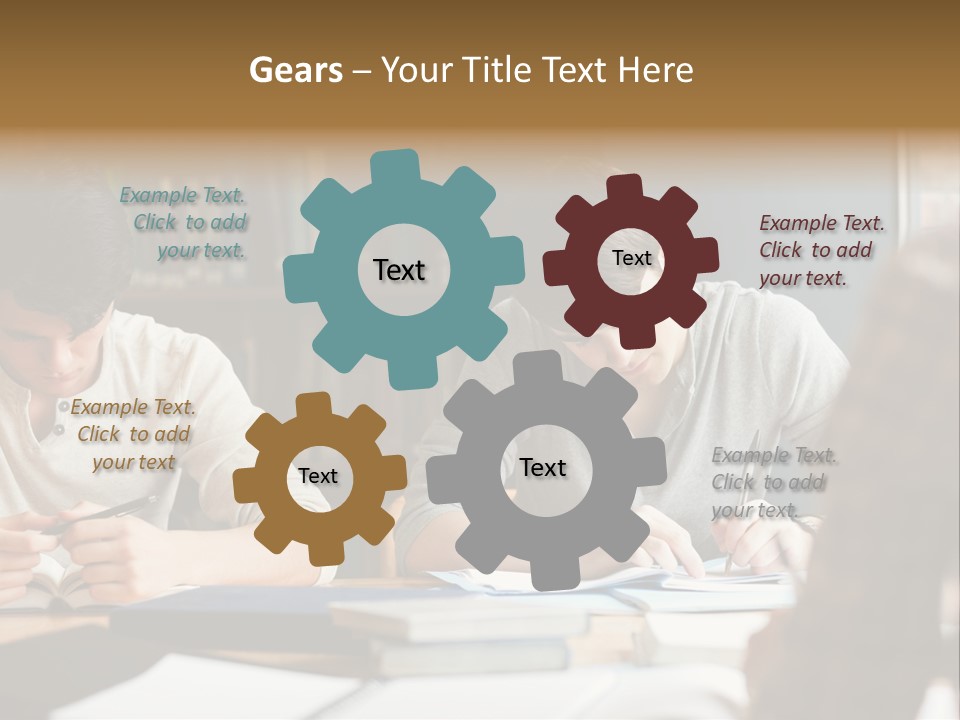 Notes Three People Happy PowerPoint Template