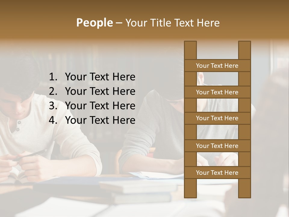 Notes Three People Happy PowerPoint Template