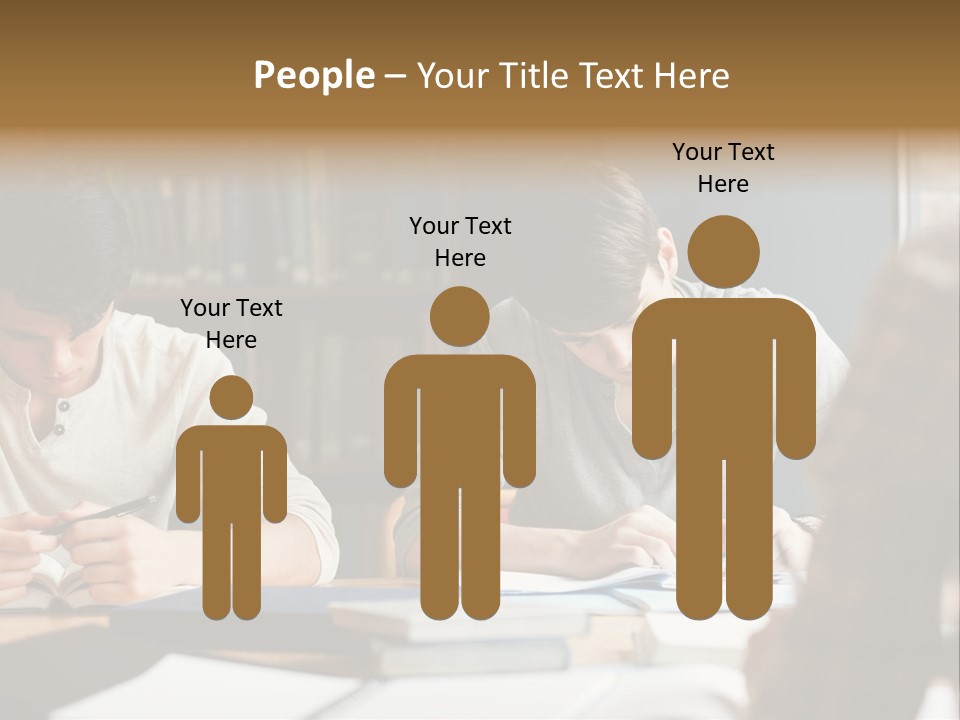 Notes Three People Happy PowerPoint Template