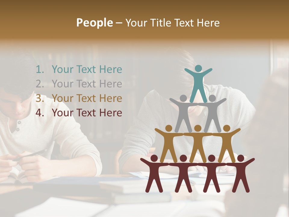 Notes Three People Happy PowerPoint Template