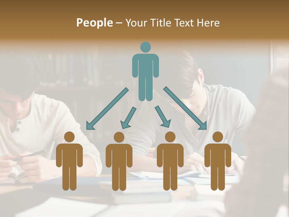 Notes Three People Happy PowerPoint Template