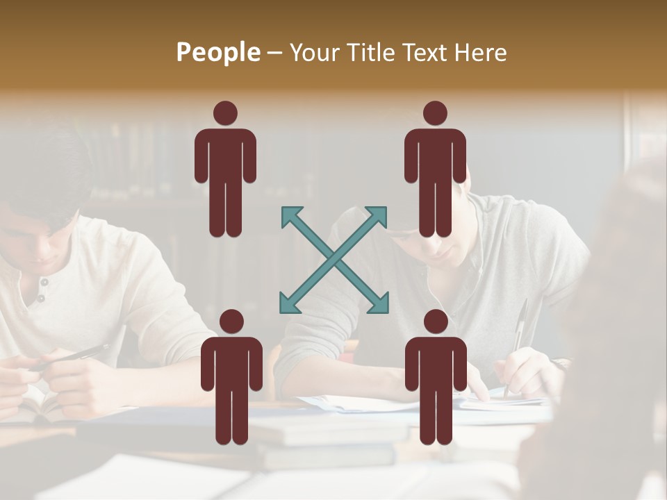 Notes Three People Happy PowerPoint Template
