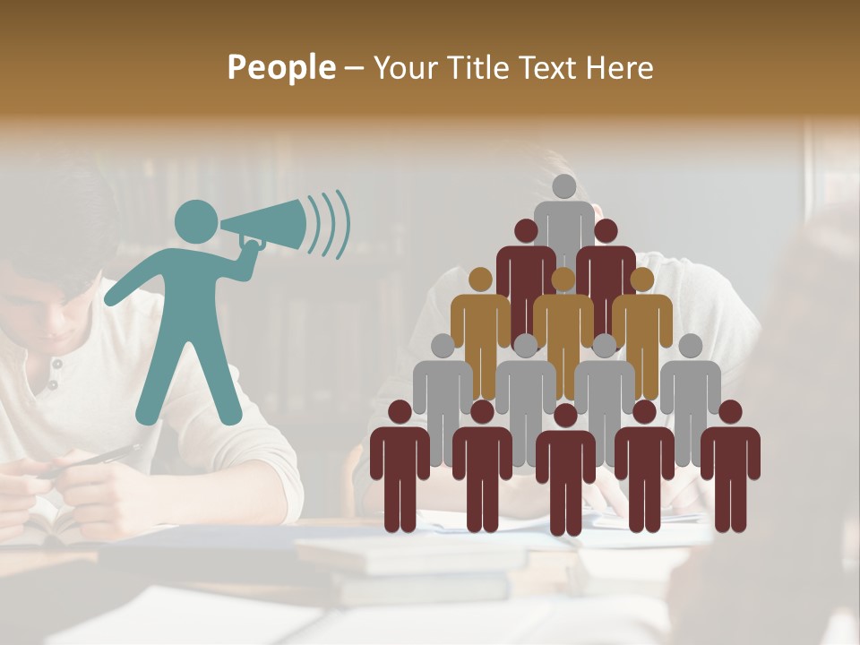 Notes Three People Happy PowerPoint Template