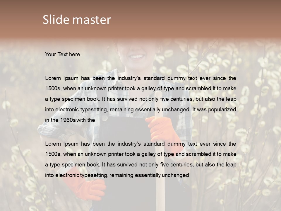 Spring Chequered Gloves PowerPoint Template