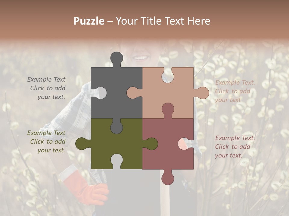 Spring Chequered Gloves PowerPoint Template