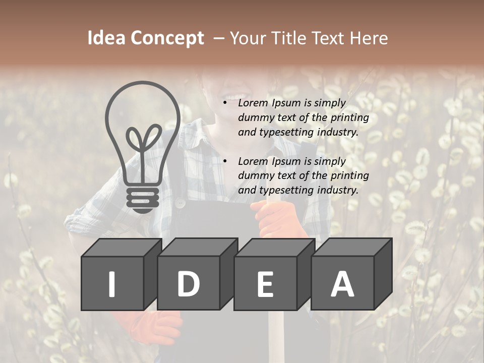 Spring Chequered Gloves PowerPoint Template