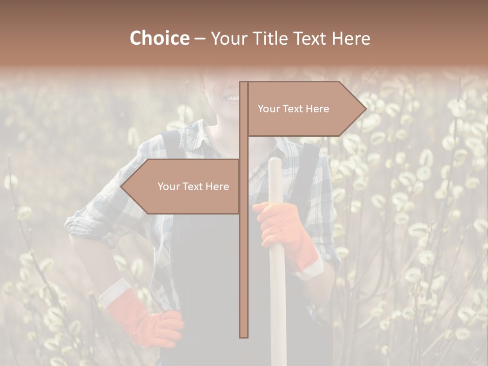 Spring Chequered Gloves PowerPoint Template