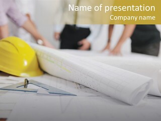 A Group Of People Working On A Construction Project PowerPoint Template