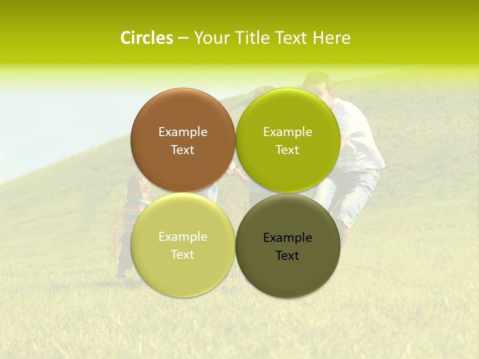 A Family Playing With A Soccer Ball In A Field PowerPoint Template