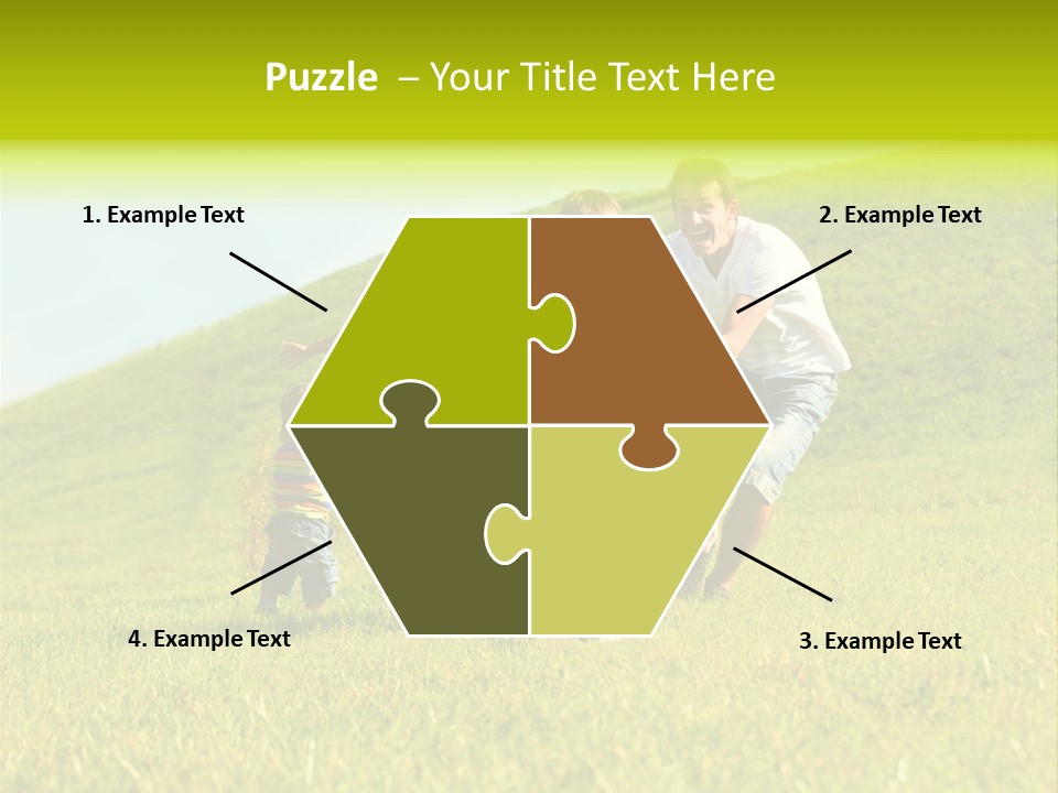 A Family Playing With A Soccer Ball In A Field PowerPoint Template