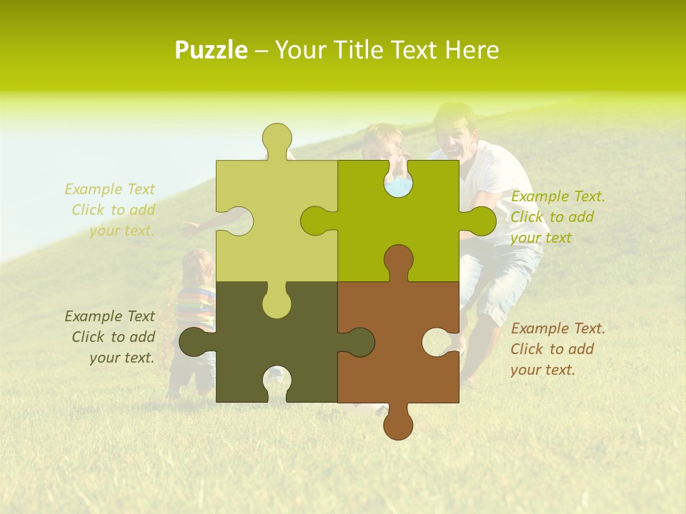 A Family Playing With A Soccer Ball In A Field PowerPoint Template