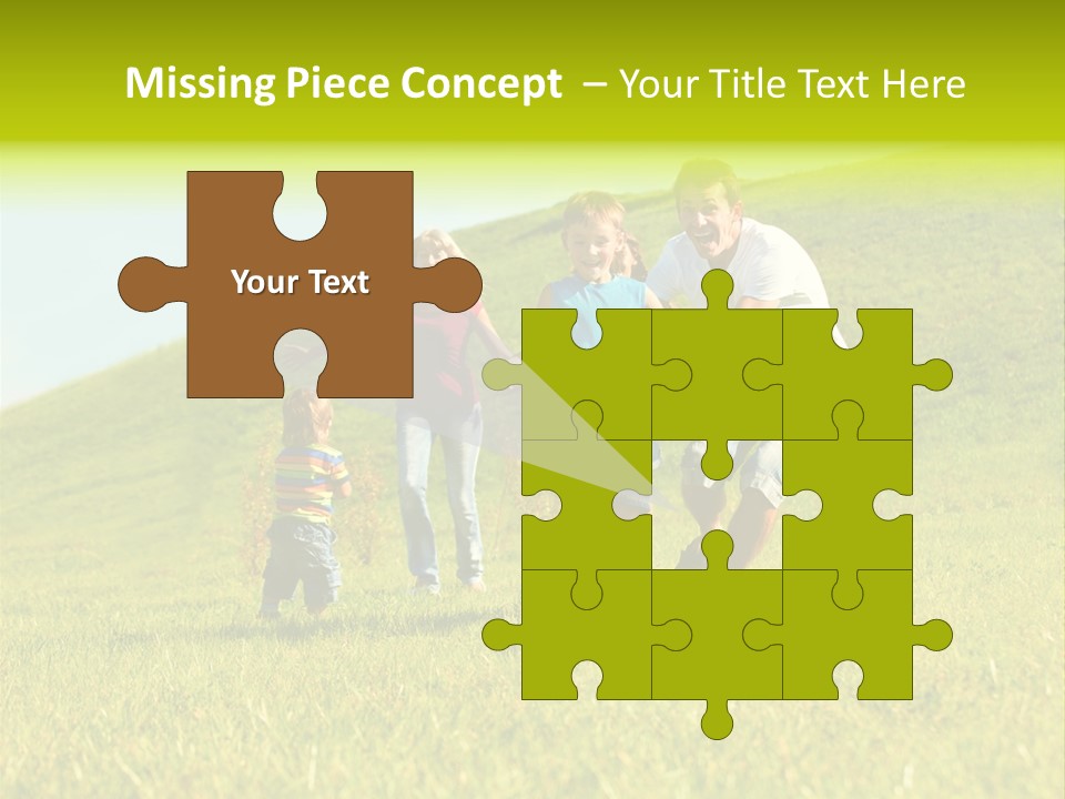 A Family Playing With A Soccer Ball In A Field PowerPoint Template