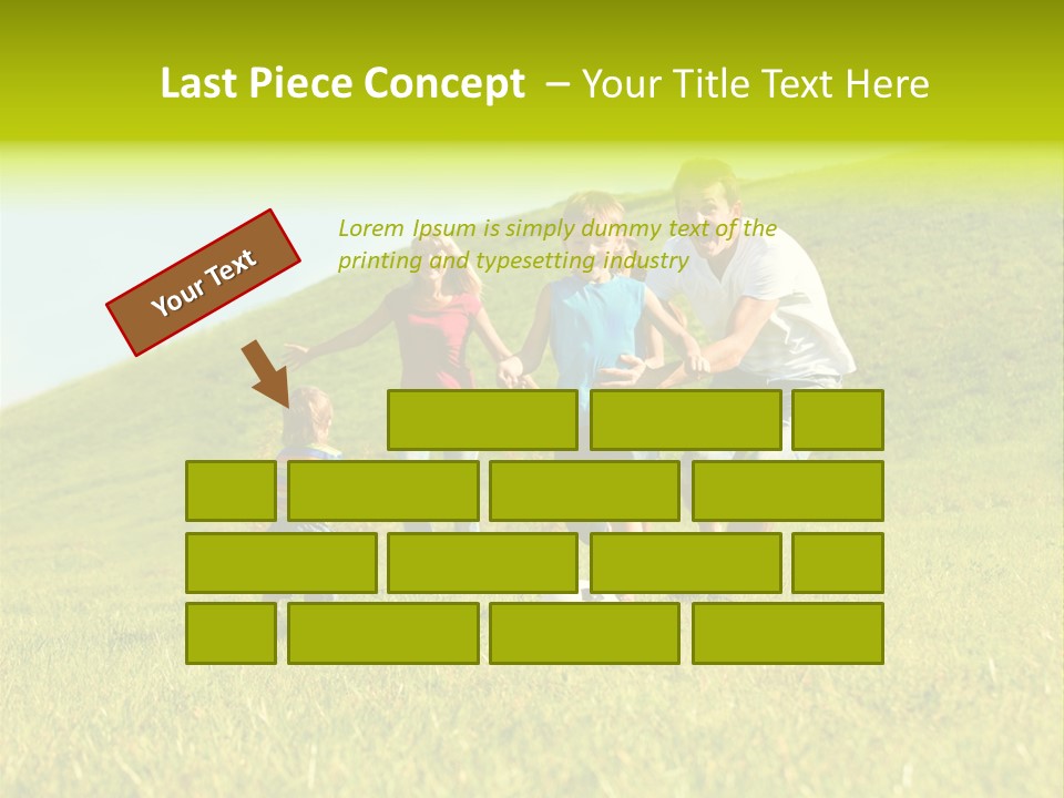 A Family Playing With A Soccer Ball In A Field PowerPoint Template