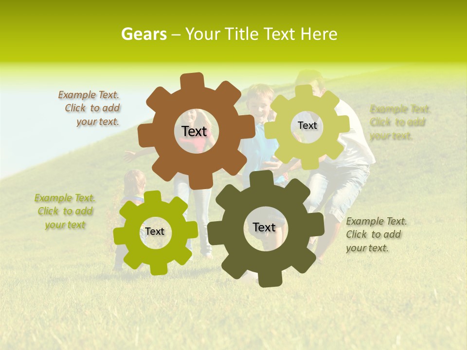 A Family Playing With A Soccer Ball In A Field PowerPoint Template