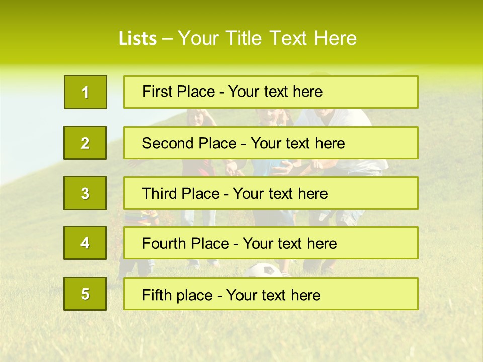 A Family Playing With A Soccer Ball In A Field PowerPoint Template