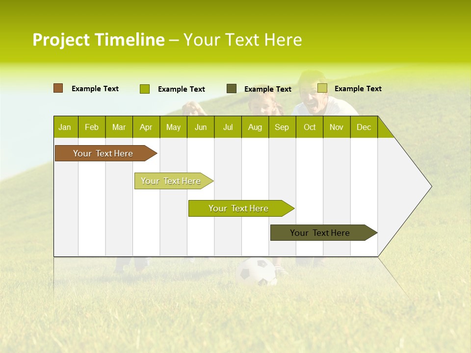 A Family Playing With A Soccer Ball In A Field PowerPoint Template