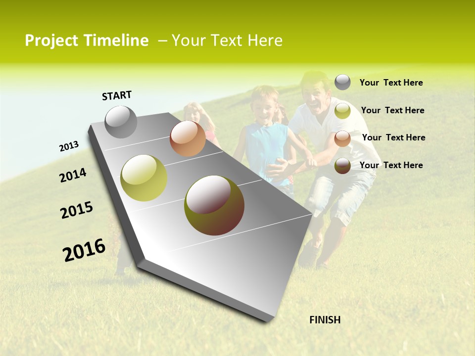 A Family Playing With A Soccer Ball In A Field PowerPoint Template