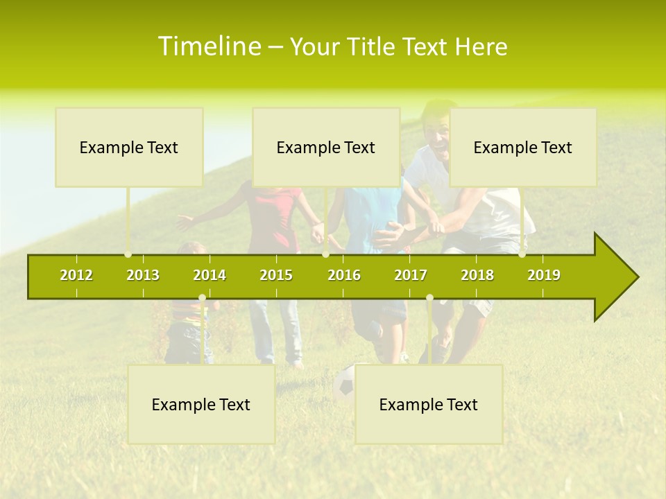 A Family Playing With A Soccer Ball In A Field PowerPoint Template