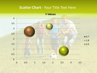 A Family Playing With A Soccer Ball In A Field PowerPoint Template