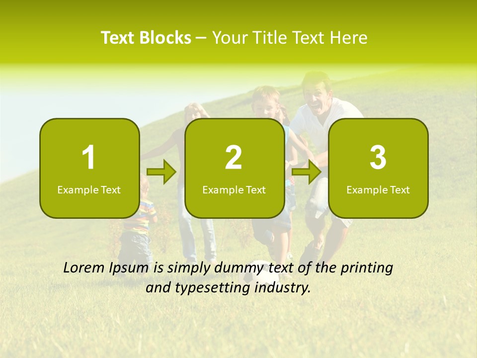 A Family Playing With A Soccer Ball In A Field PowerPoint Template