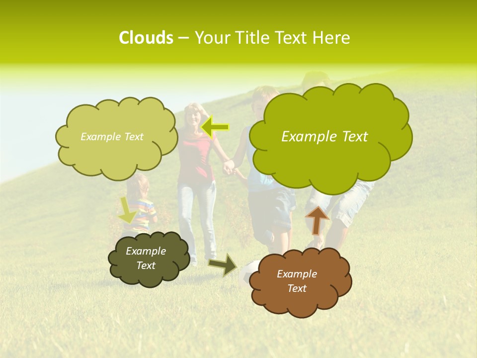 A Family Playing With A Soccer Ball In A Field PowerPoint Template