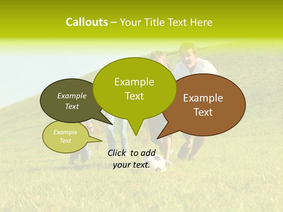 A Family Playing With A Soccer Ball In A Field PowerPoint Template