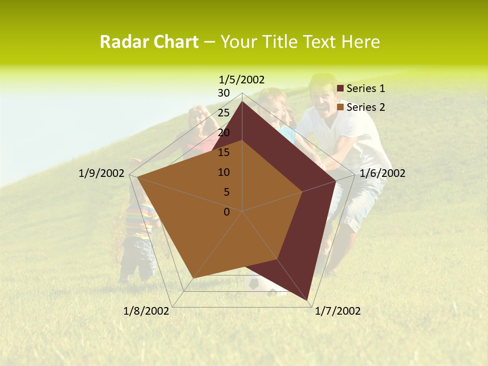 A Family Playing With A Soccer Ball In A Field PowerPoint Template