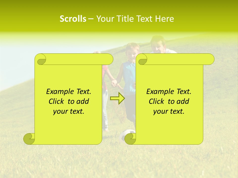 A Family Playing With A Soccer Ball In A Field PowerPoint Template