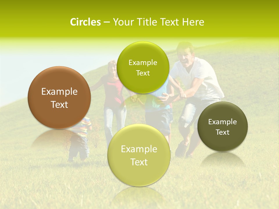 A Family Playing With A Soccer Ball In A Field PowerPoint Template